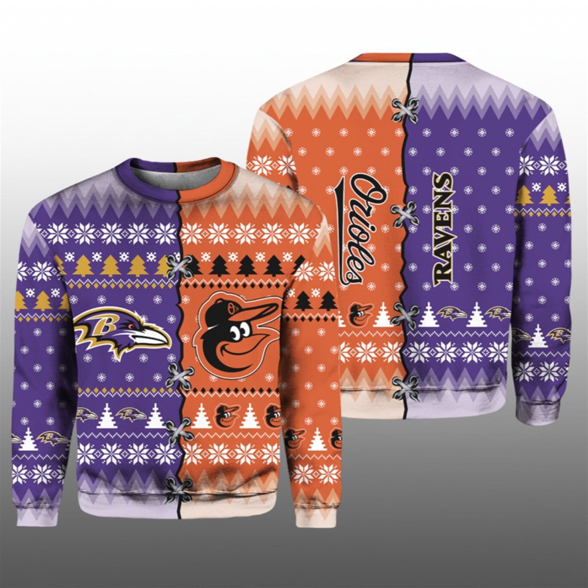 2026 Orioles x Ravens Ugly Christmas Sweater - Moonbestprint