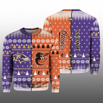 2026 Orioles x Ravens Ugly Christmas Sweater - Moonbestprint
