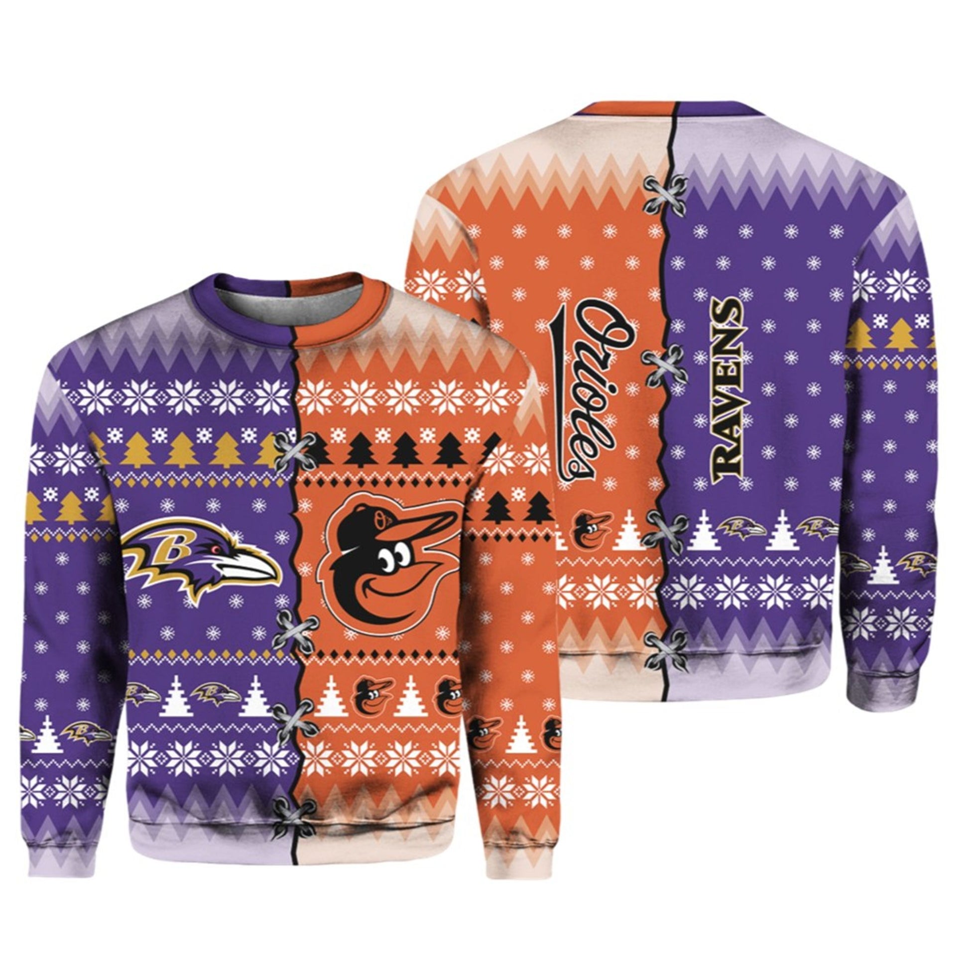2026 Orioles x Ravens Ugly Christmas Sweater - Moonbestprint