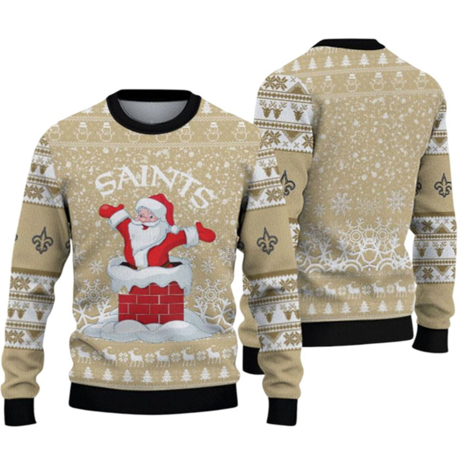 2025 Orleans Saints Santa Ugly Christmas Sweater – Moonbestprint