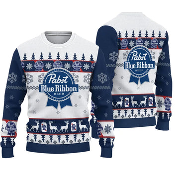 2025 Pabst Blue Ribbion Beer Ugly Christmas Sweater – Moonbestprint