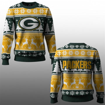 2026 Packers Reindeer Football Christmas Ugly Sweater - Moonbestprint