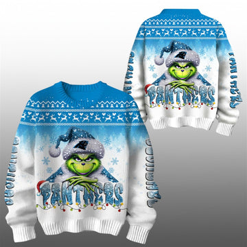 2026 Panthers Grnch Season Christmas Ugly Sweater - Moonbestprint