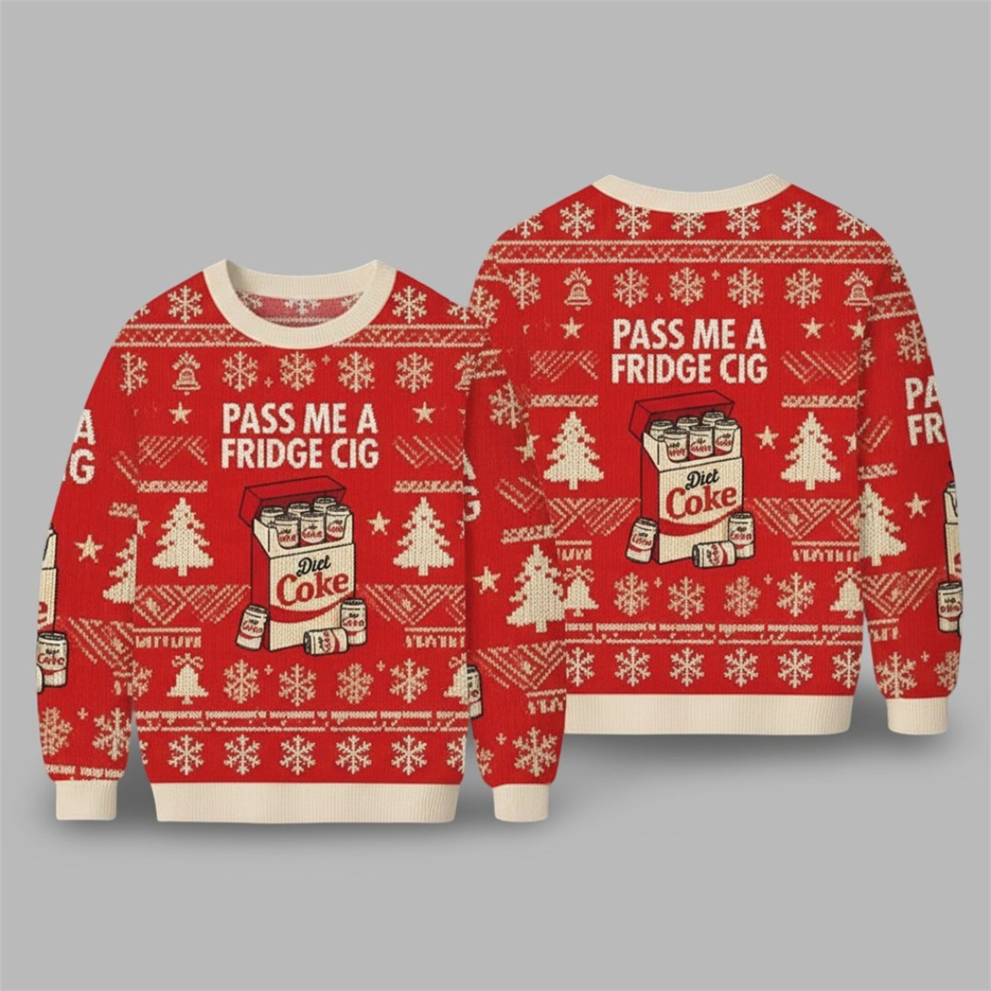 2026 Pass Me A Fridge Cig Diet Coke Christmas Ugly Sweater - Moonbestprint