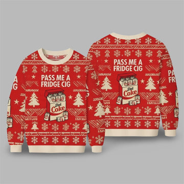2026 Pass Me A Fridge Cig Diet Coke Christmas Ugly Sweater - Moonbestprint