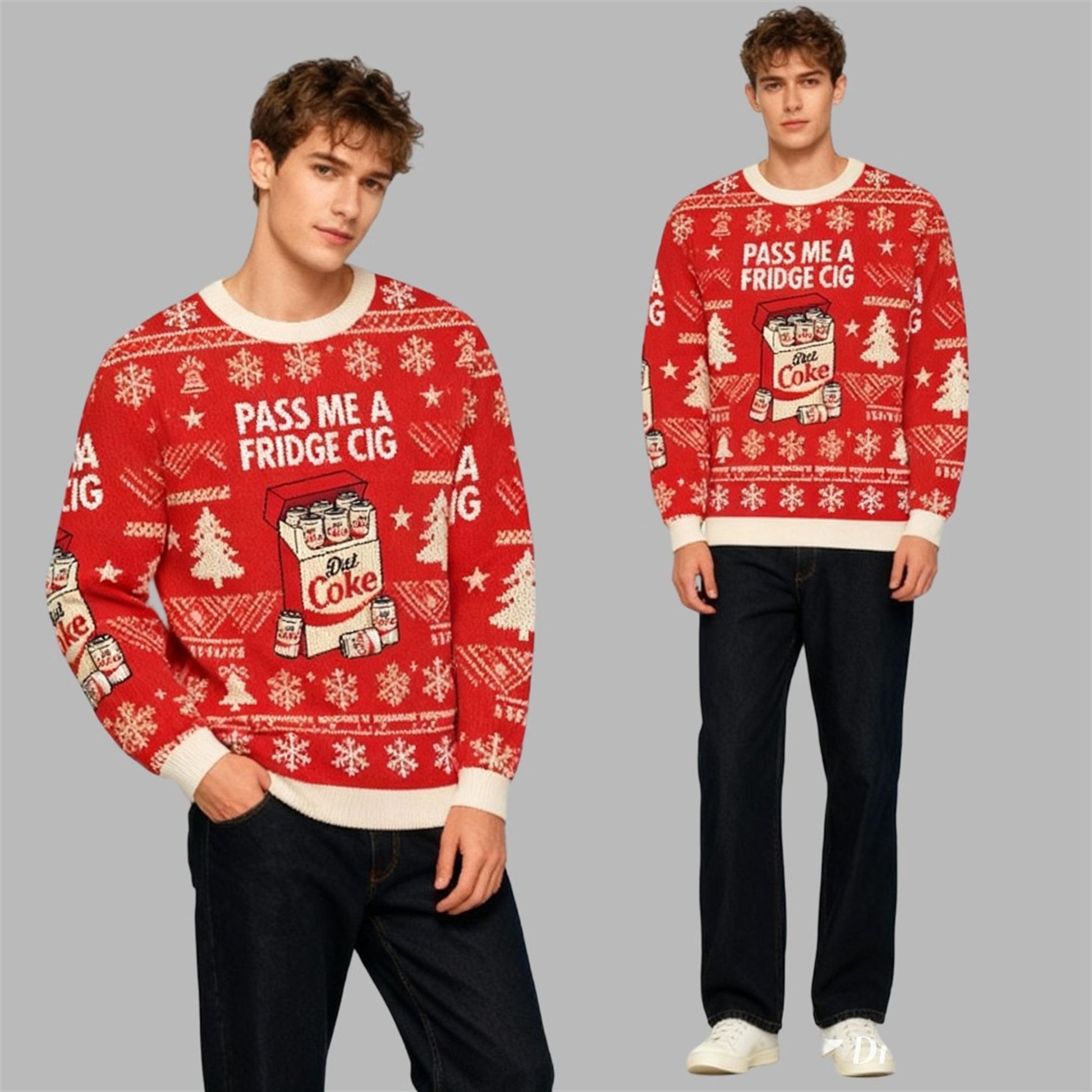 2026 Pass Me A Fridge Cig Diet Coke Christmas Ugly Sweater - Moonbestprint