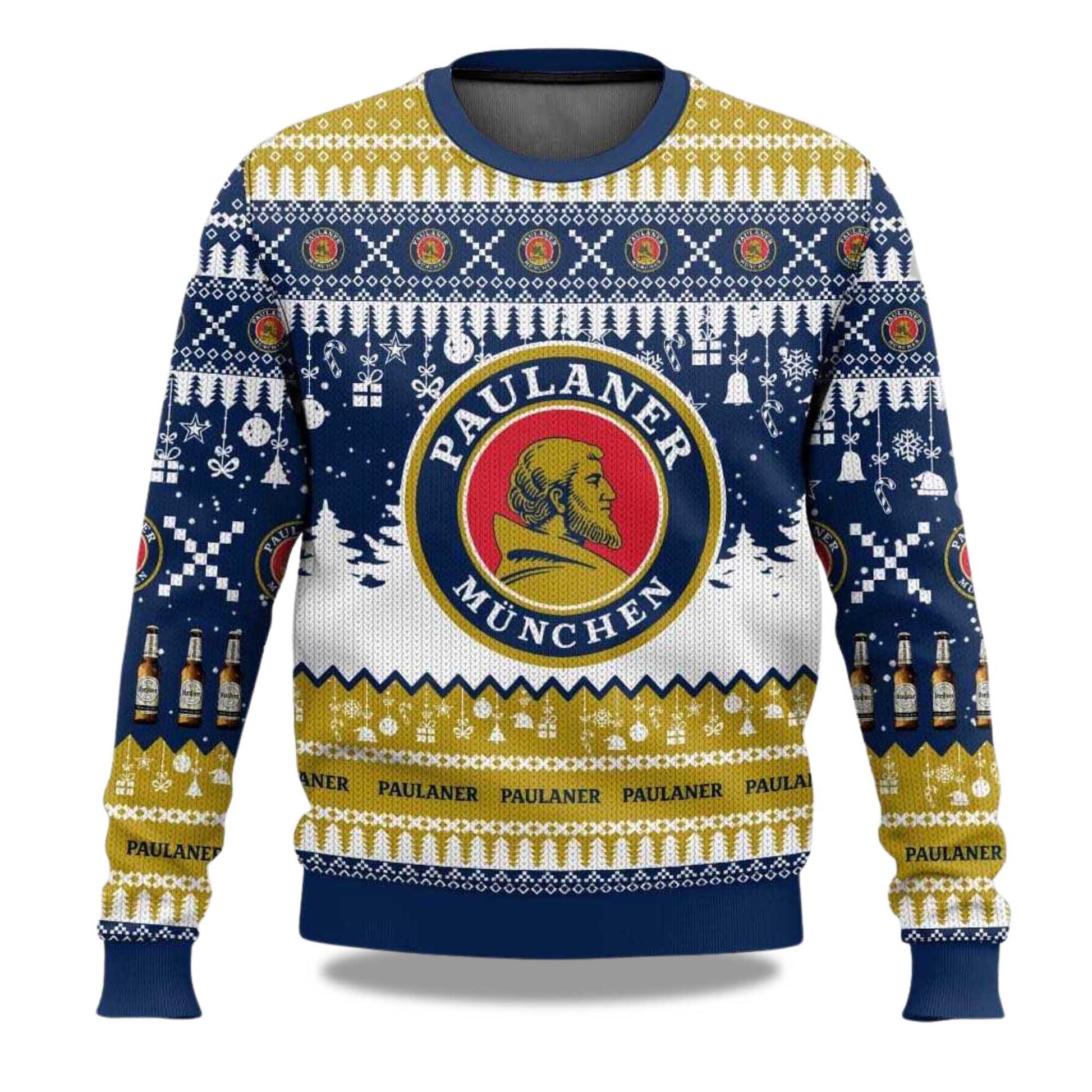 2026 Paulaner German Beer Christmas Ugly Sweater Moonbestprint