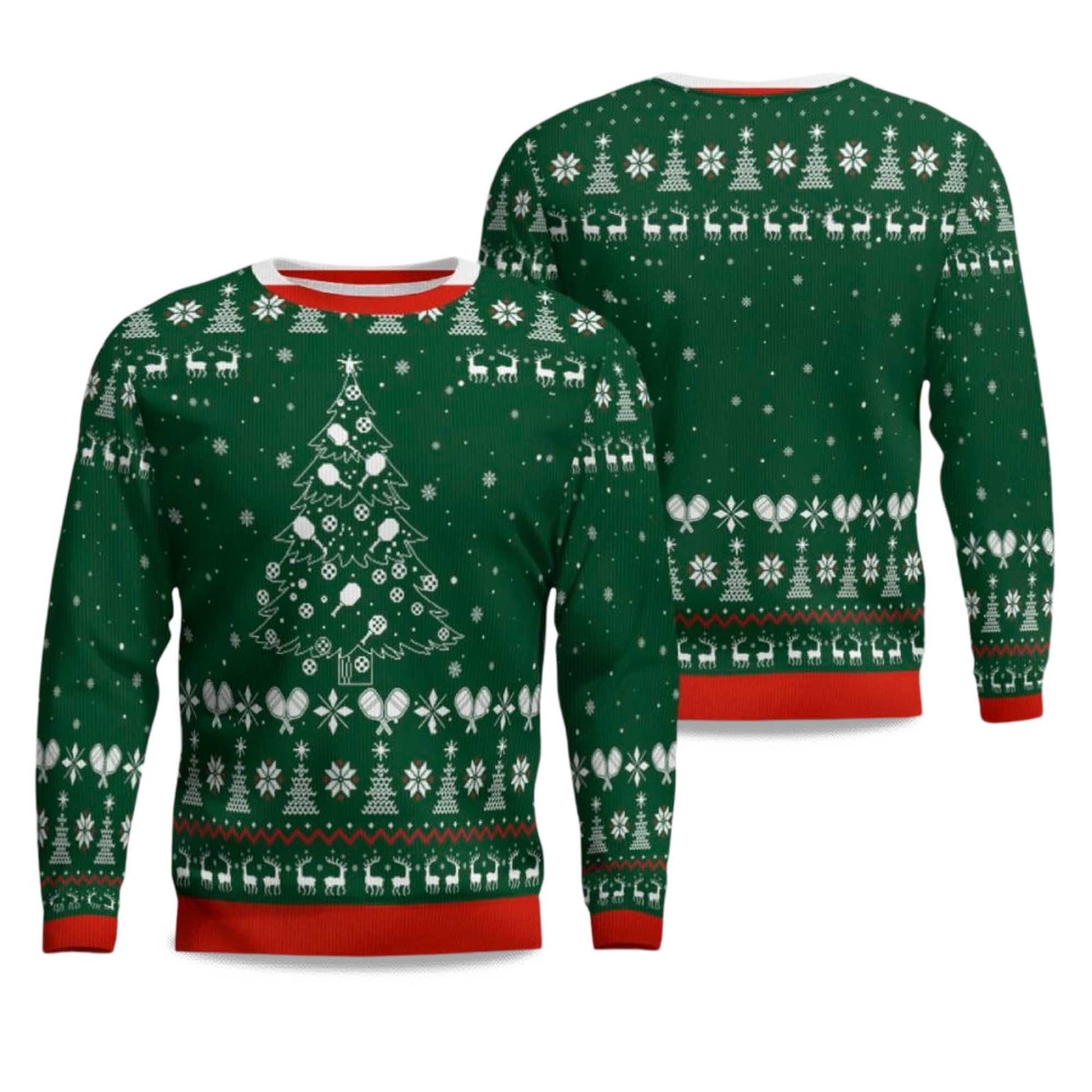 2026 Pickleball Christmas Tree Ugly Sweater Moonbestprint