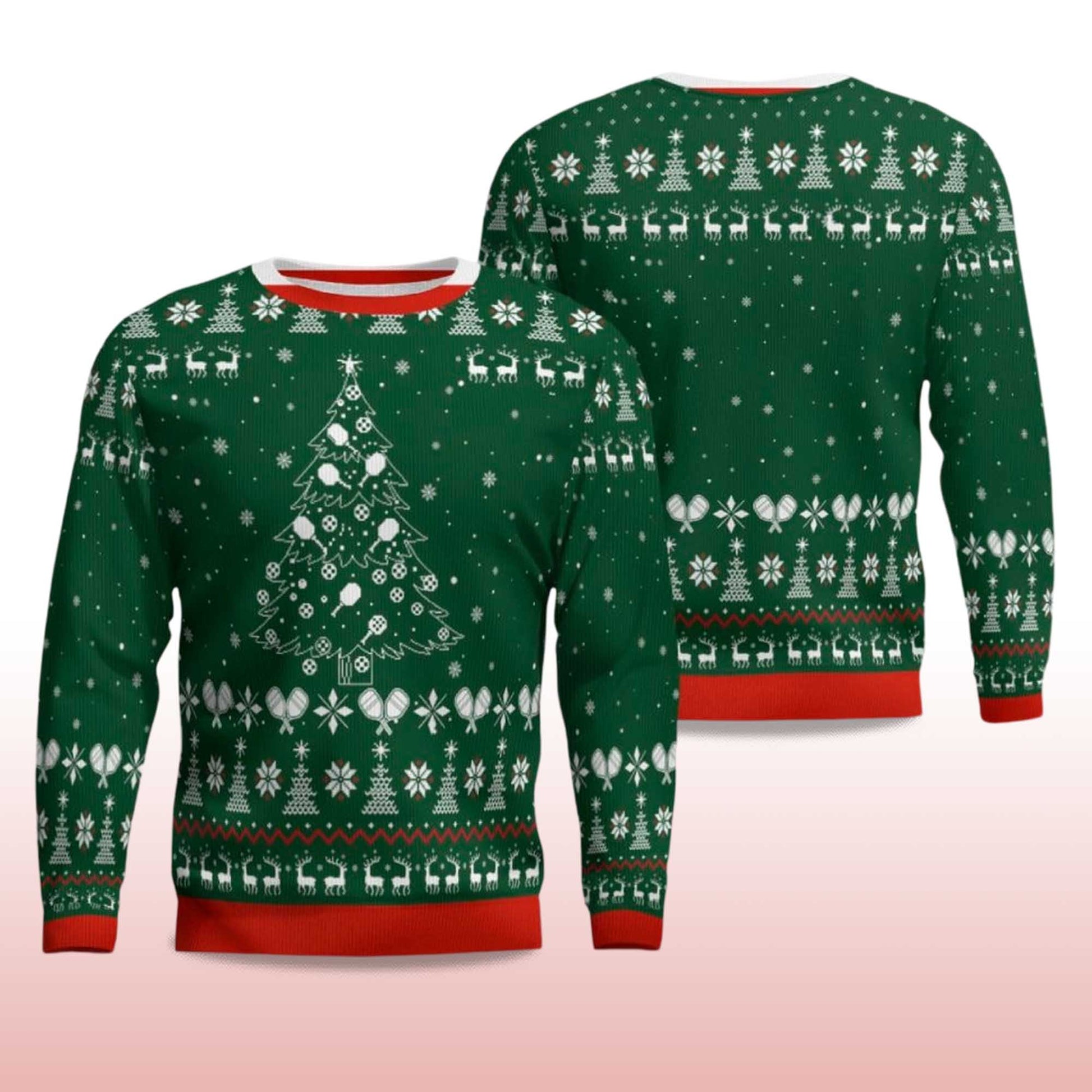 2026 Pickleball Christmas Tree Ugly Sweater Moonbestprint