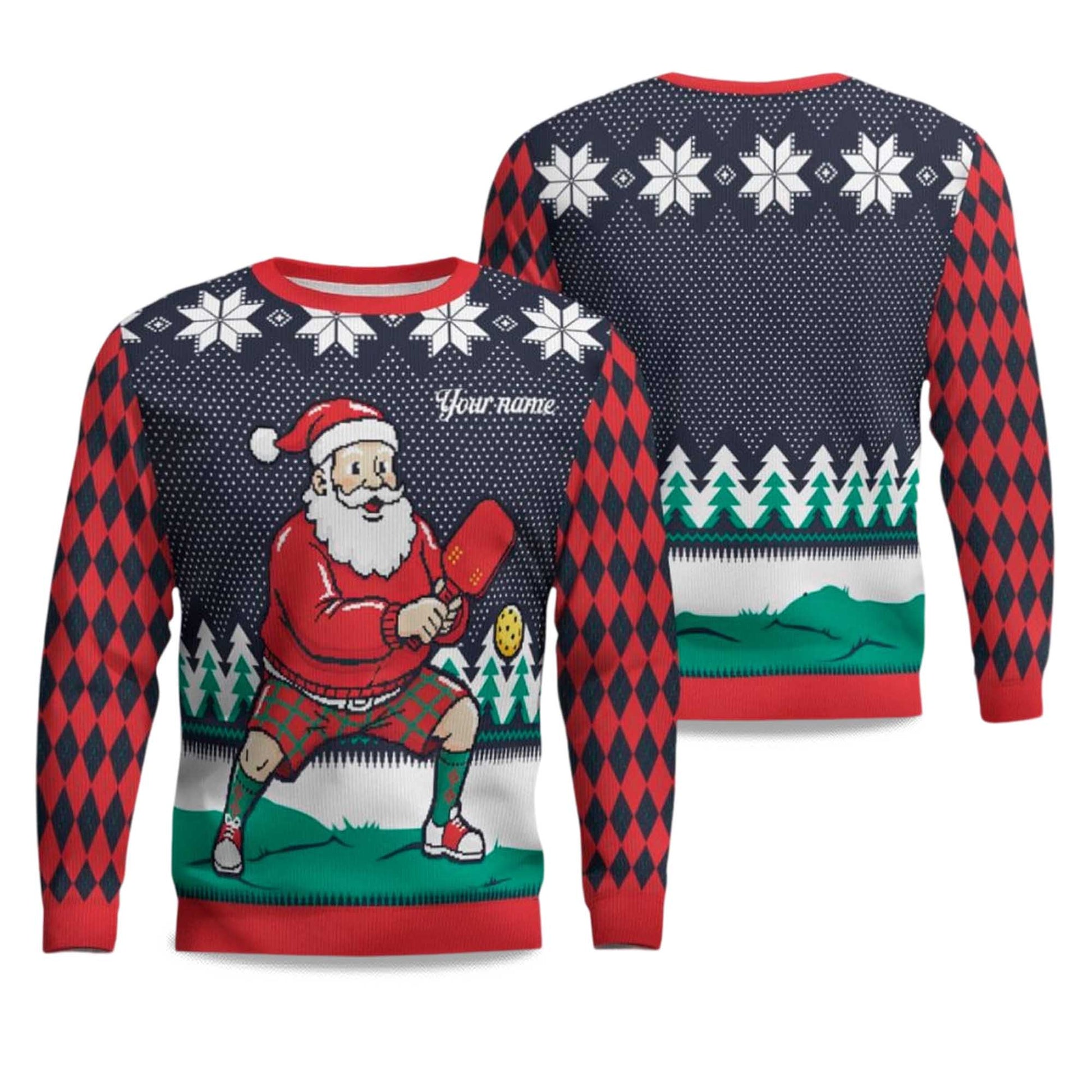 2026 Pickleball Santa Christmas Ugly Sweater Moonbestprint