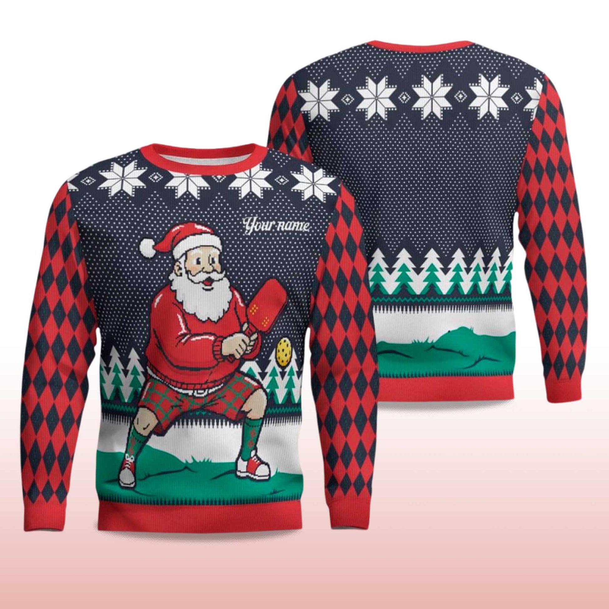 2026 Pickleball Santa Christmas Ugly Sweater Moonbestprint