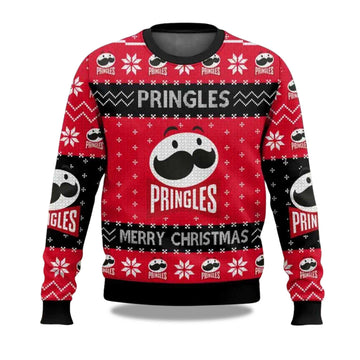 2026 Pringles Snack Brand Ugly Christmas Sweater Moonbestprint