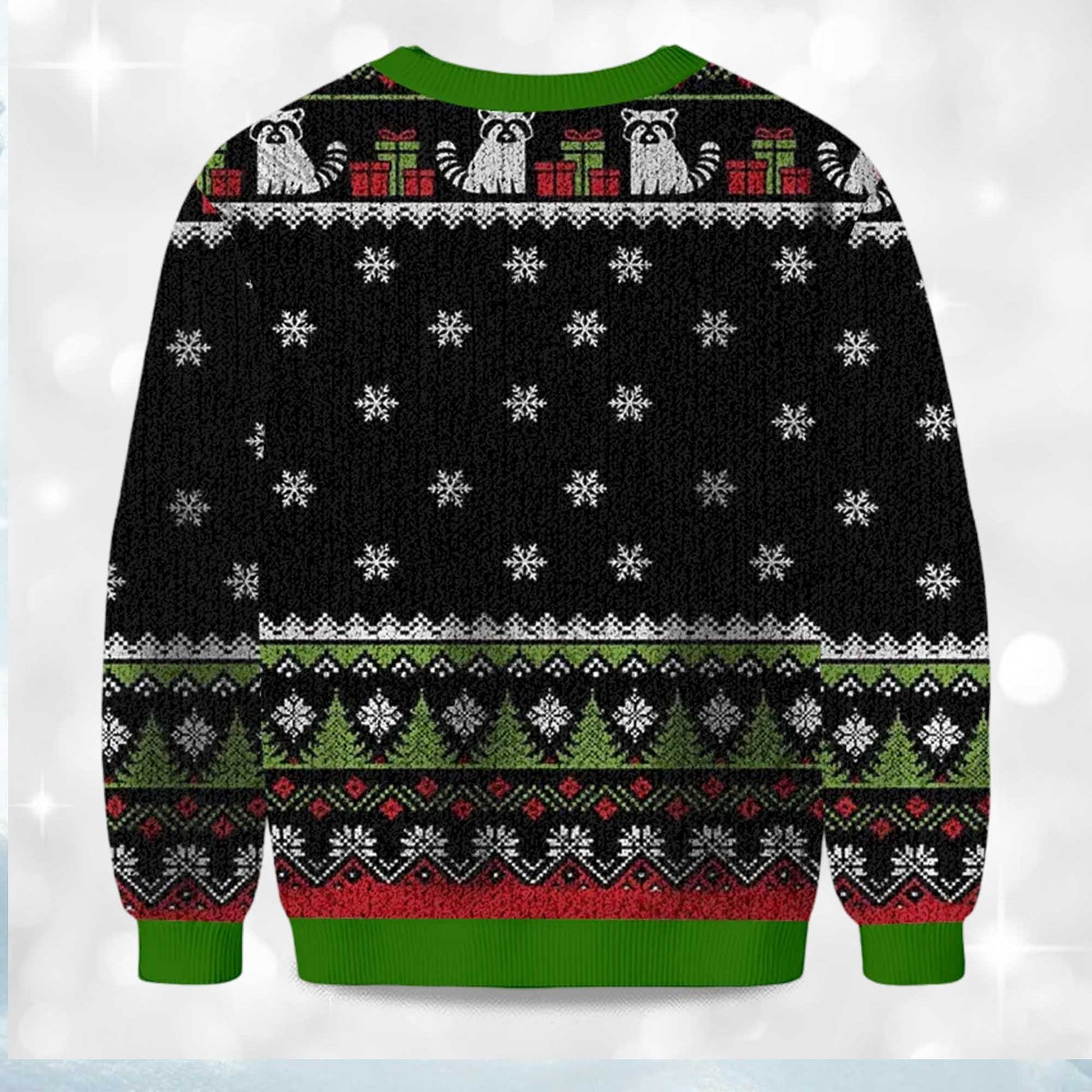 2026 Raccoon Overstimulated and Festive AF Christmas Ugly Sweater Moonbestprint