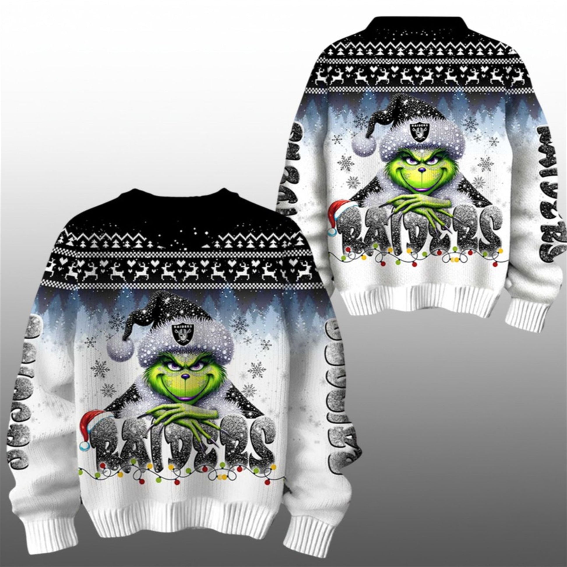 2026 Raiders Grnch Season Christmas Ugly Sweater - Moonbestprint