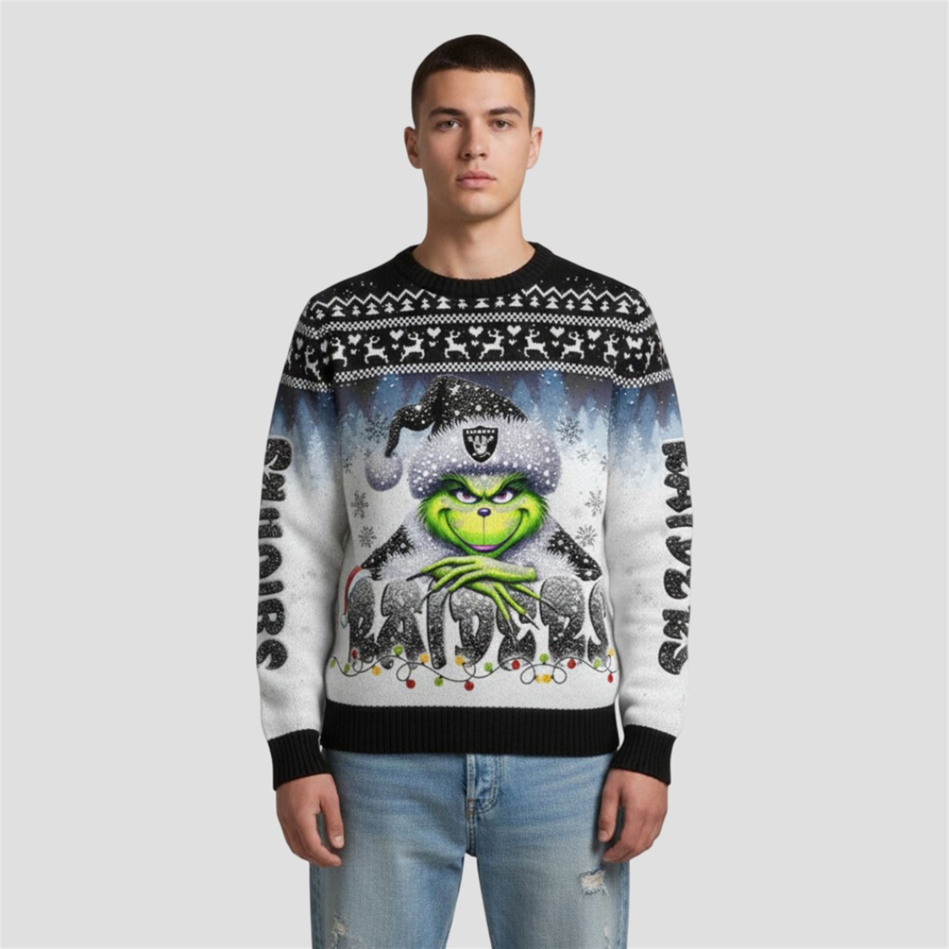 2026 Raiders Grnch Season Christmas Ugly Sweater - Moonbestprint