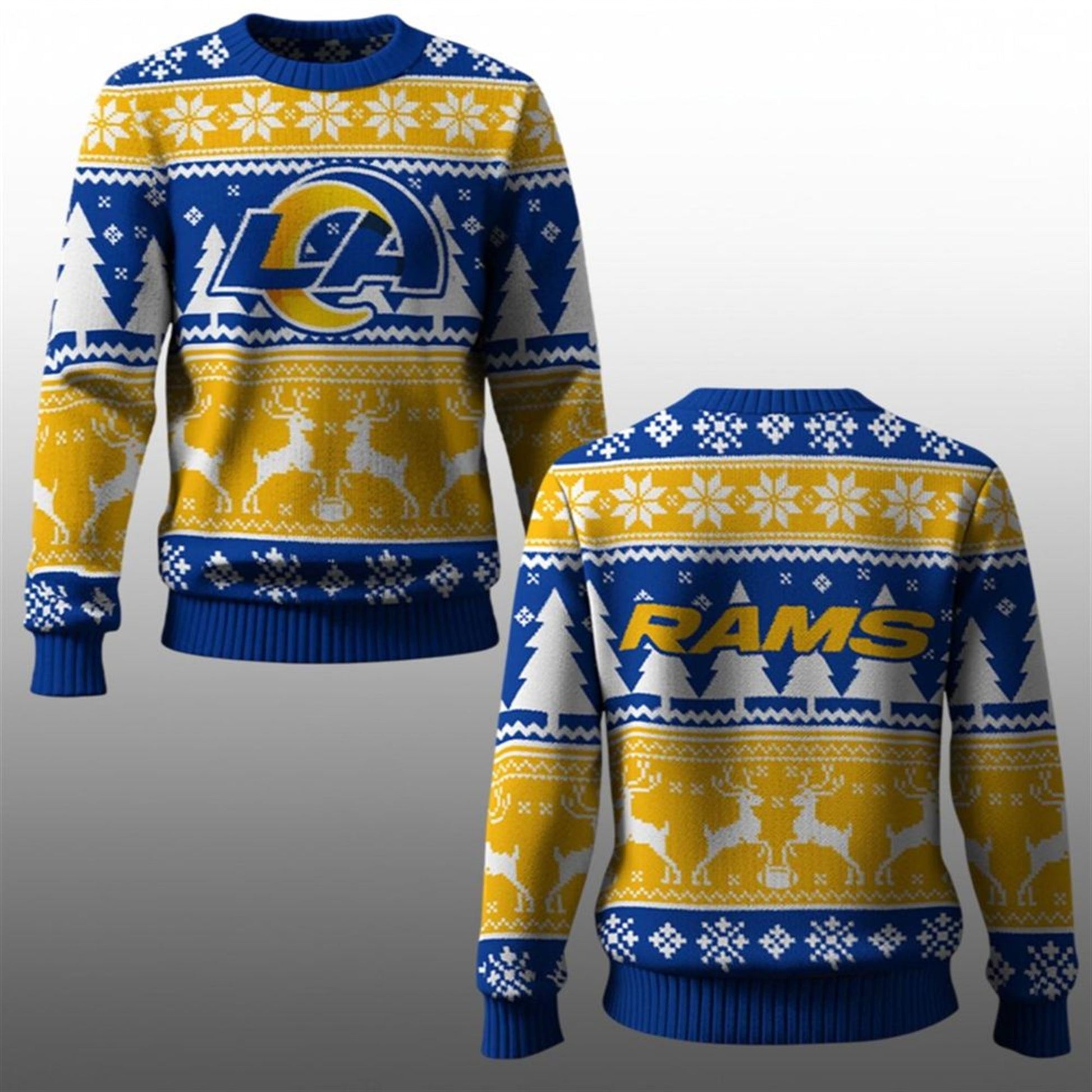 2026 Rams Reindeer Football Christmas Ugly Sweater - Moonbestprint