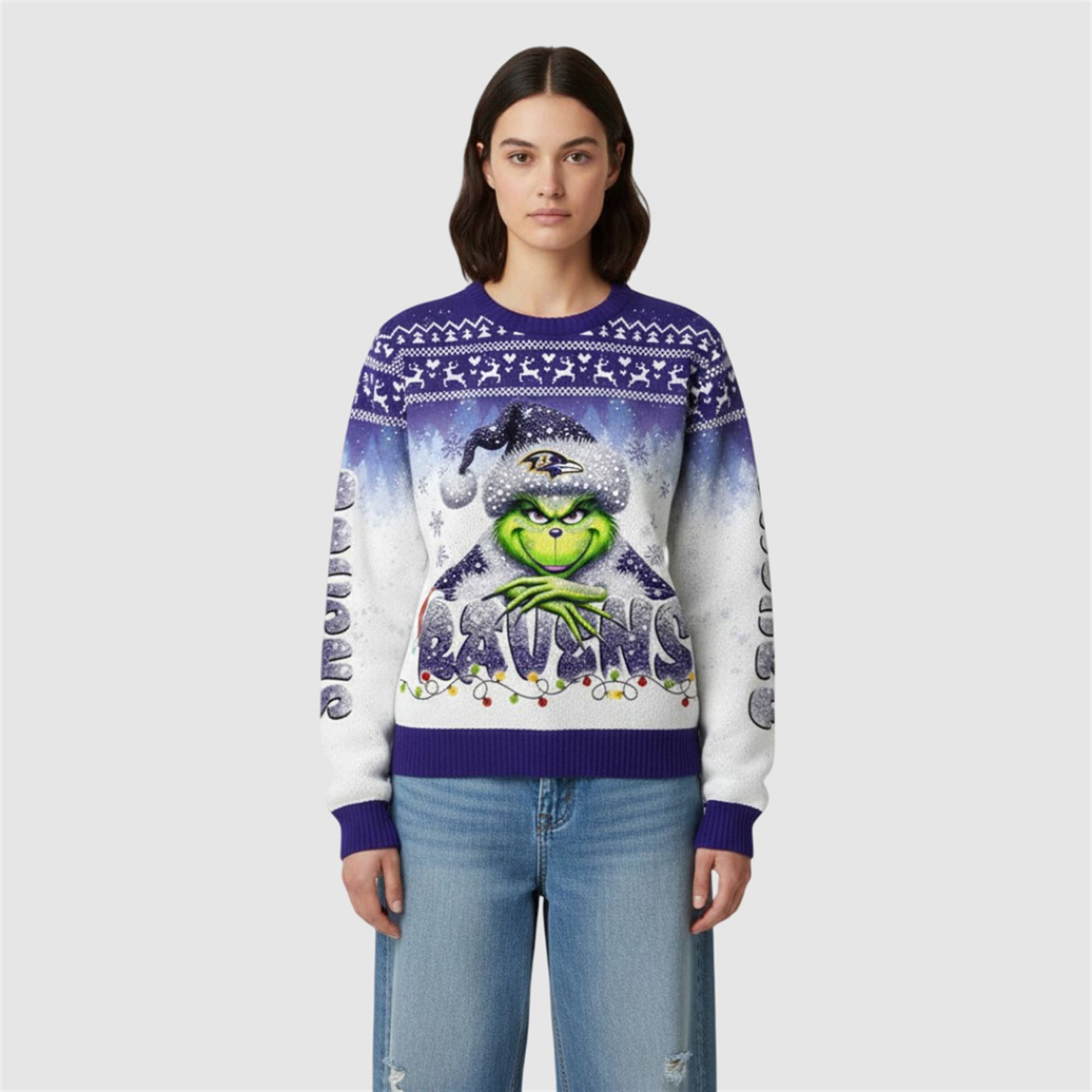 2026 Ravens Grnch Season Christmas Ugly Sweater - Moonbestprint