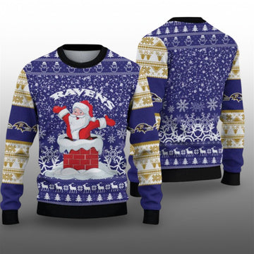 2026 Ravens Santa Ugly Christmas Sweater - Moonbestprint