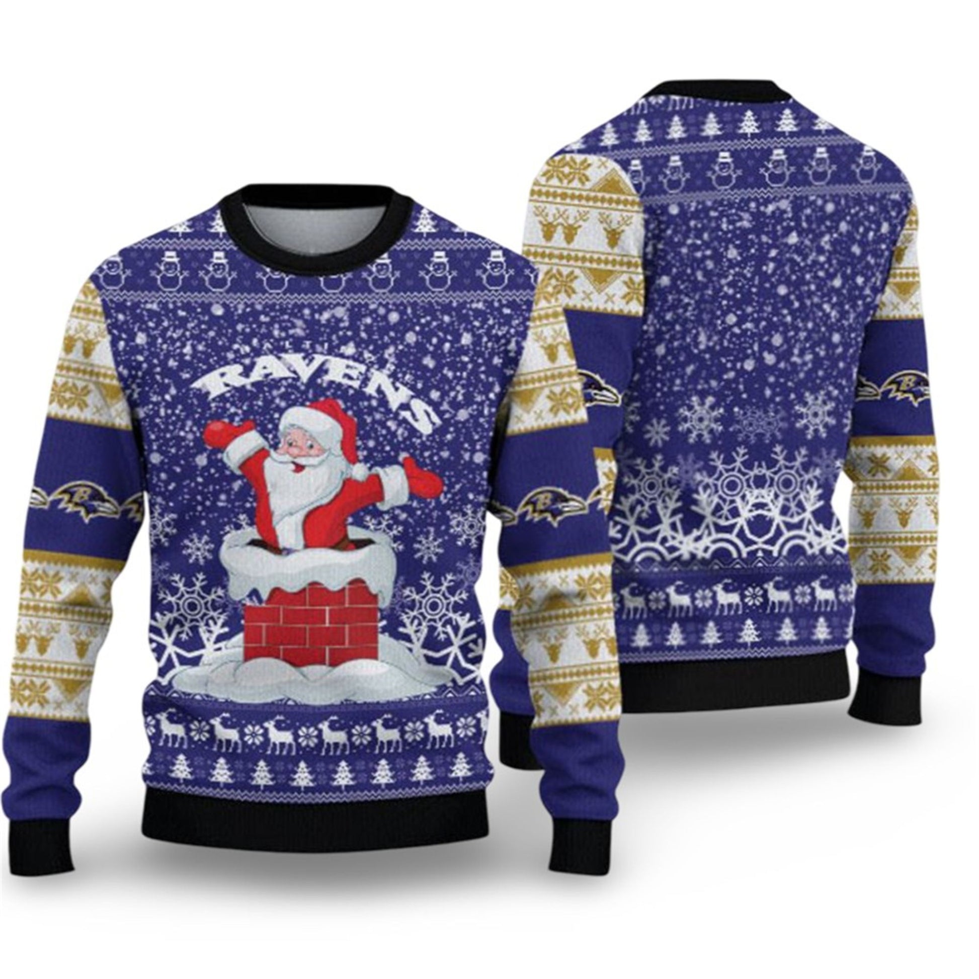 2026 Ravens Santa Ugly Christmas Sweater - Moonbestprint