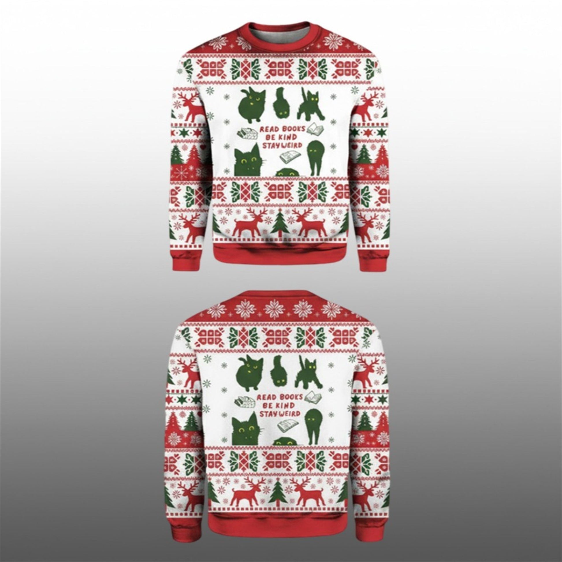 2026 Read Books Be Kind Stay Weird Ugly Christmas Sweater - Moonbestprint
