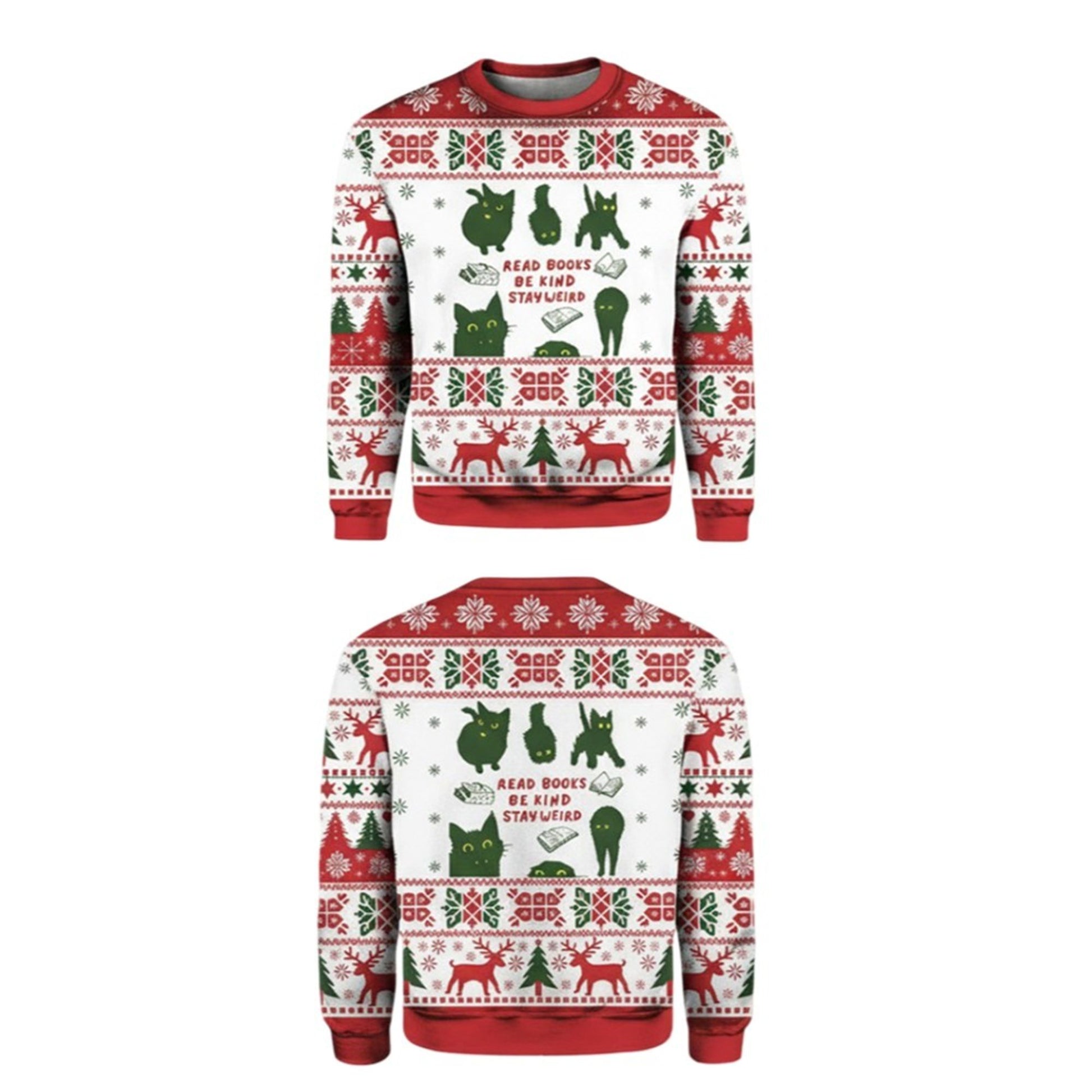2026 Read Books Be Kind Stay Weird Ugly Christmas Sweater - Moonbestprint