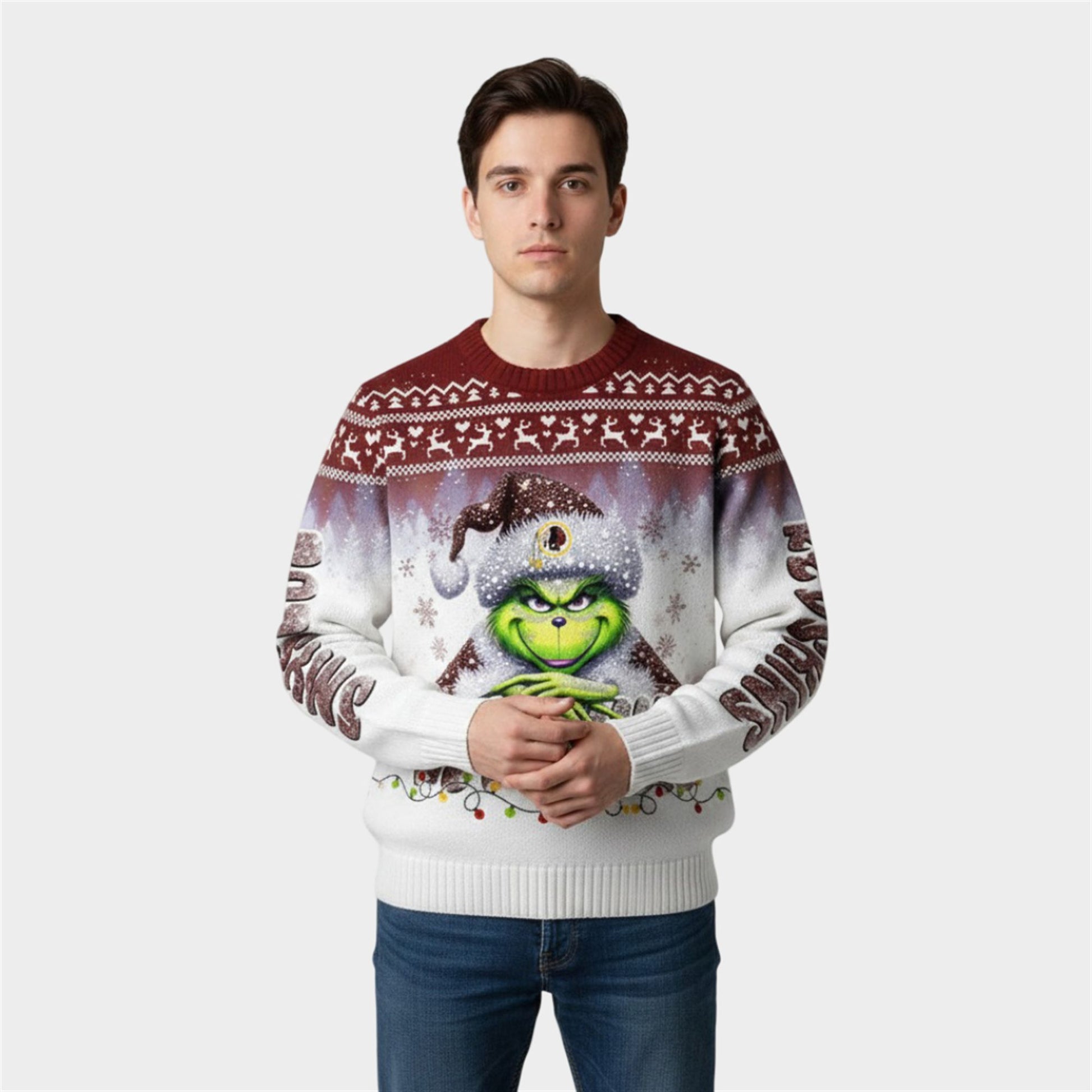 2026 Redskins Grnch Season Christmas Ugly Sweater - Moonbestprint