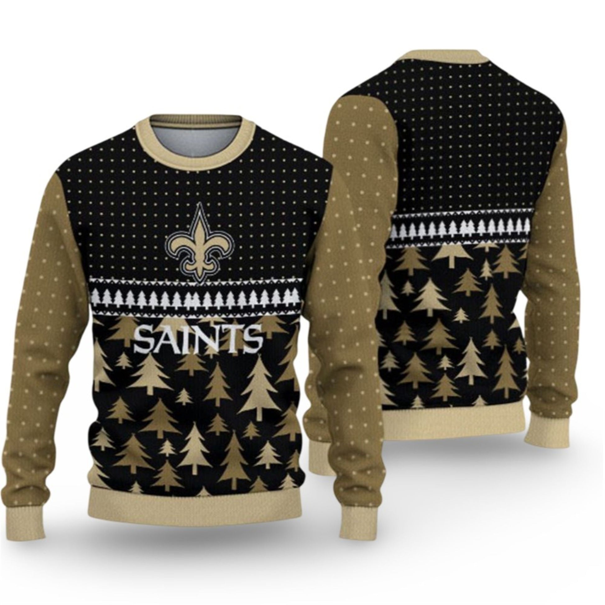 2026 Saints Festive Holiday Ugly Christmas Sweater - Moonbestprint