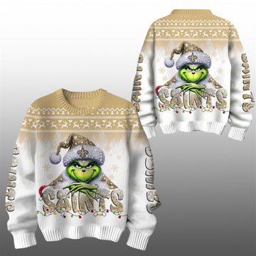 2026 Saints Grnch Season Christmas Ugly Sweater - Moonbestprint