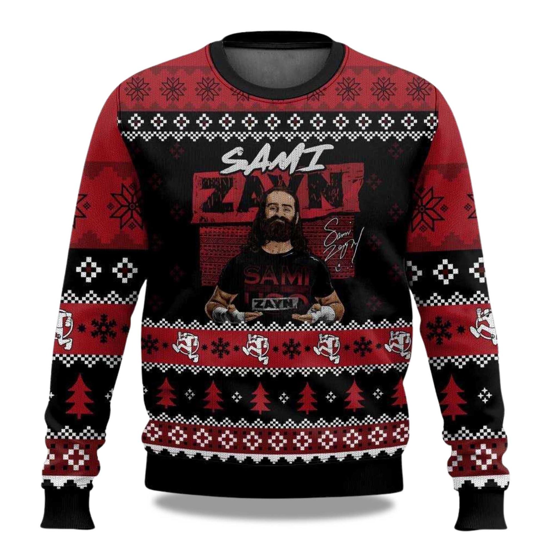 2026 Sami Zayn Christmas Ugly Sweater Moonbestprint