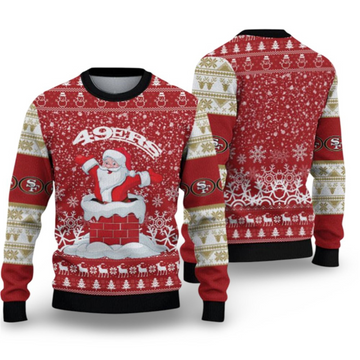 2025 San Francisco 49ers Funny Santa Ugly Christmas Sweater – Moonbestprint