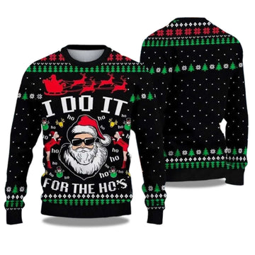 2026 Santa Claus I Do It For The Ho’s Ugly Christmas Sweater Moonbestprint