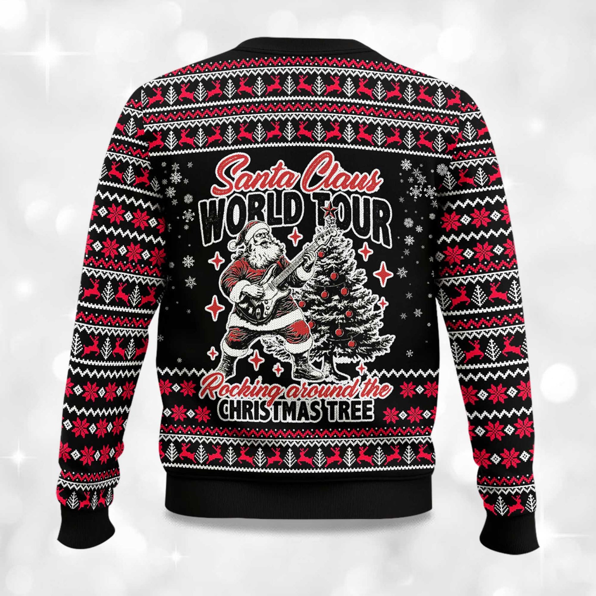 2026 Santa Claus World Tour Rocking Around The Christmas Tree Ugly Christmas Sweater Moonbestprint