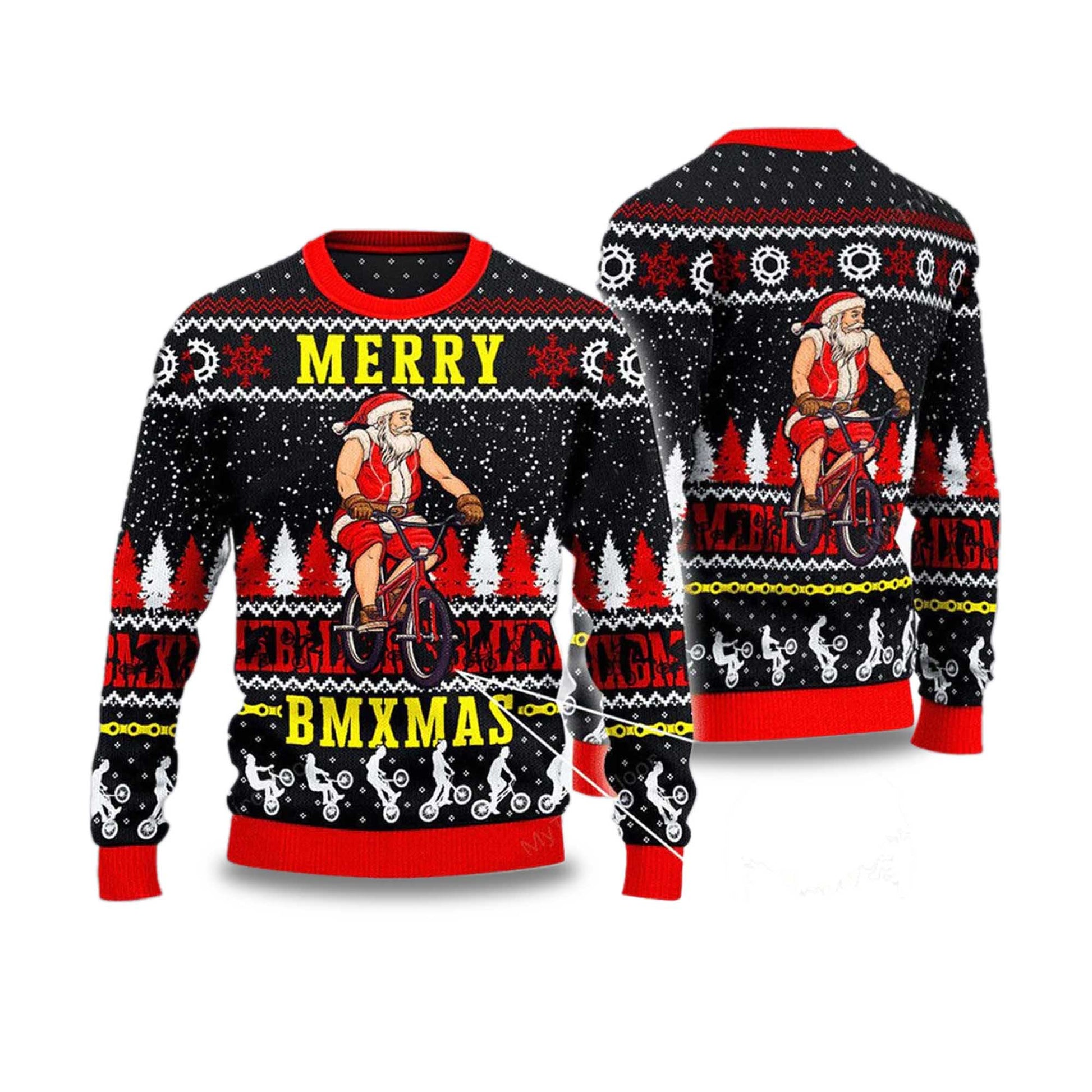 2025 Santa Cycling Merry Christmas Ugly Sweater – Moonbestprint