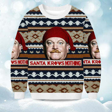 2026 Santa Knows Nothing Christmas Ugly Sweater Moonbestprint
