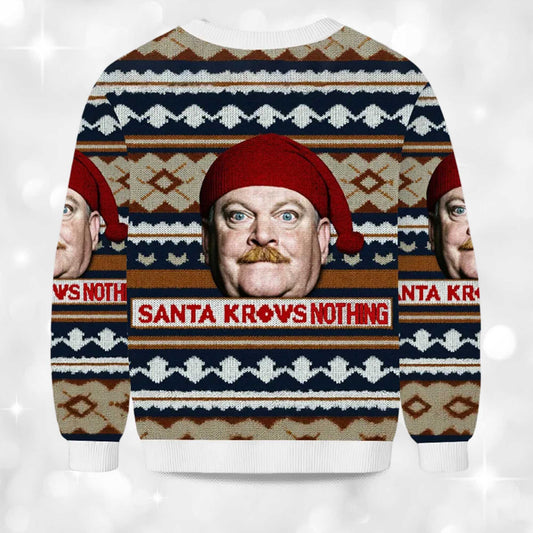 2026 Santa Knows Nothing Christmas Ugly Sweater Moonbestprint