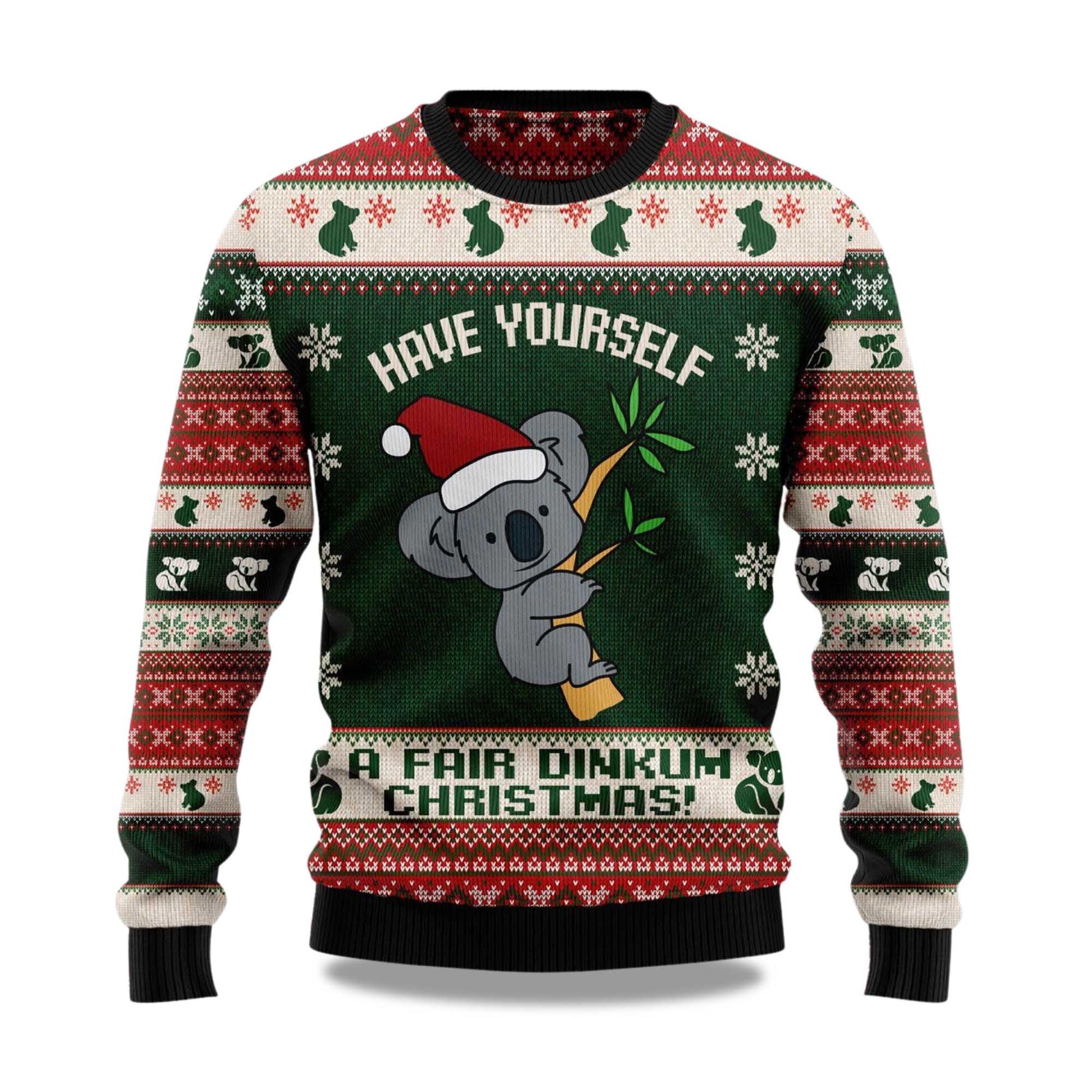 2026 Santa Koala Christmas Ugly Sweater Moonbestprint