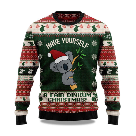 2026 Santa Koala Christmas Ugly Sweater Moonbestprint