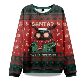 2026 Santa No It's Mothman Ugly Christmas Sweater Moonbestprint
