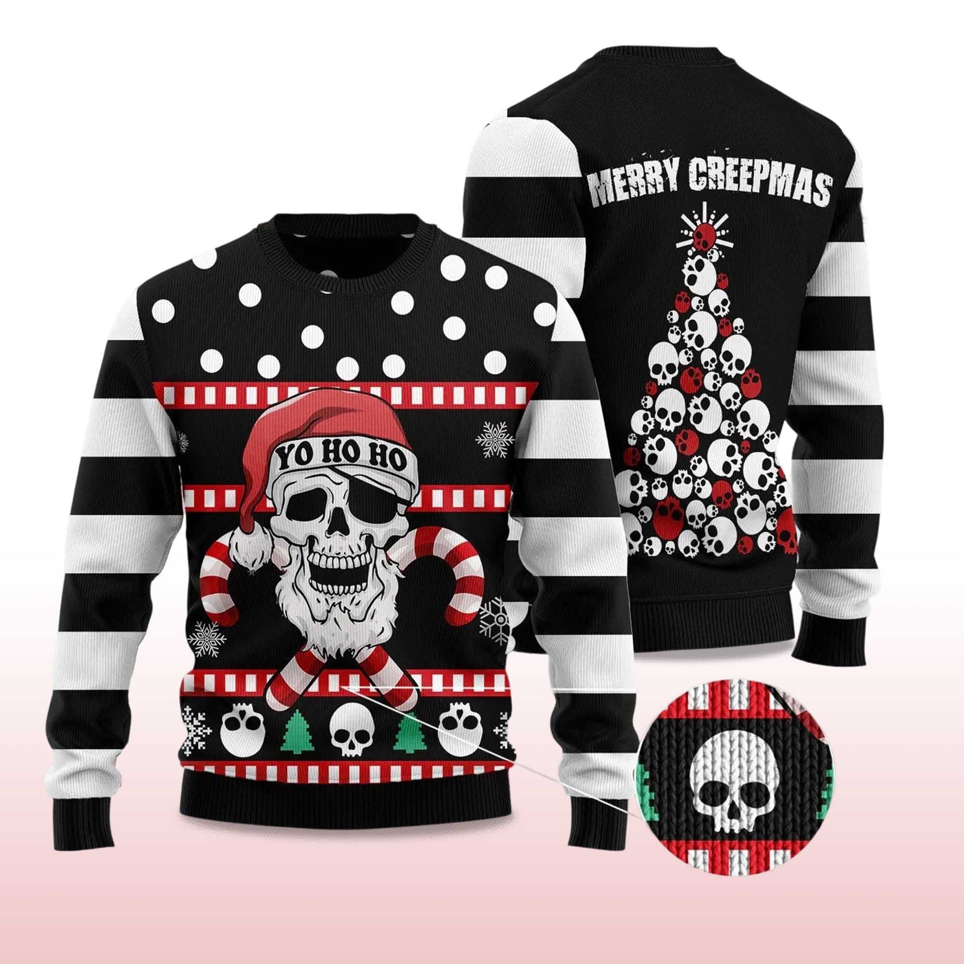2026 Skull Creepmas Ugly Christmas Sweater Moonbestprint