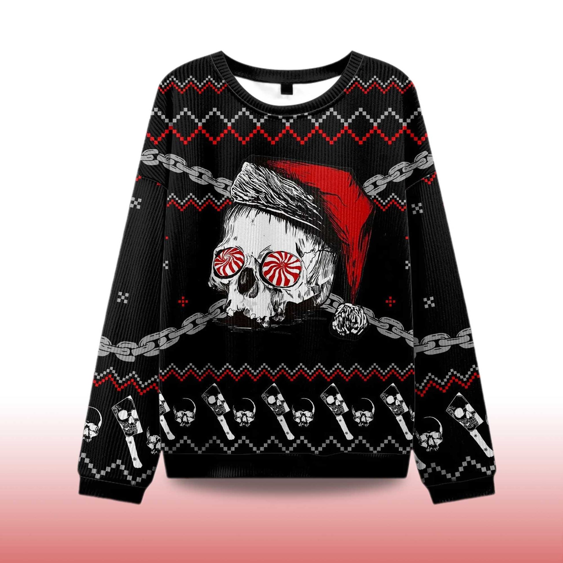 2026 Skulls And Chains Ugly Christmas Sweater Moonbestprint