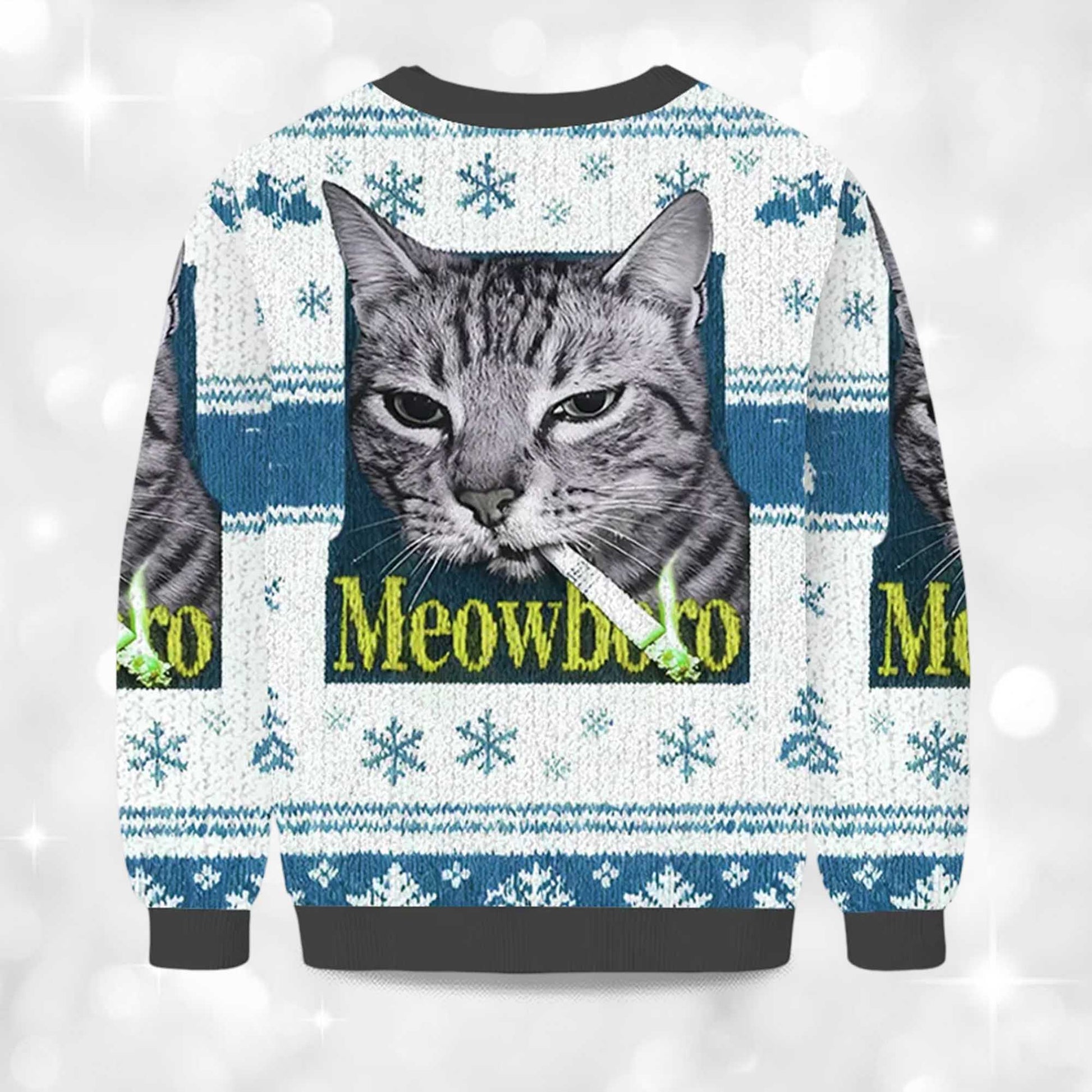 2026 Smoking Meowboro Cat Christmas Ugly Sweater Moonbestprint