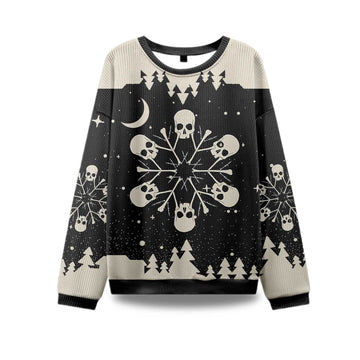 2026 Snowflake Skull Ugly Christmas Sweater Moonbestprint