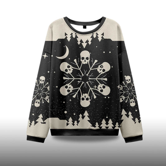 2026 Snowflake Skull Ugly Christmas Sweater Moonbestprint