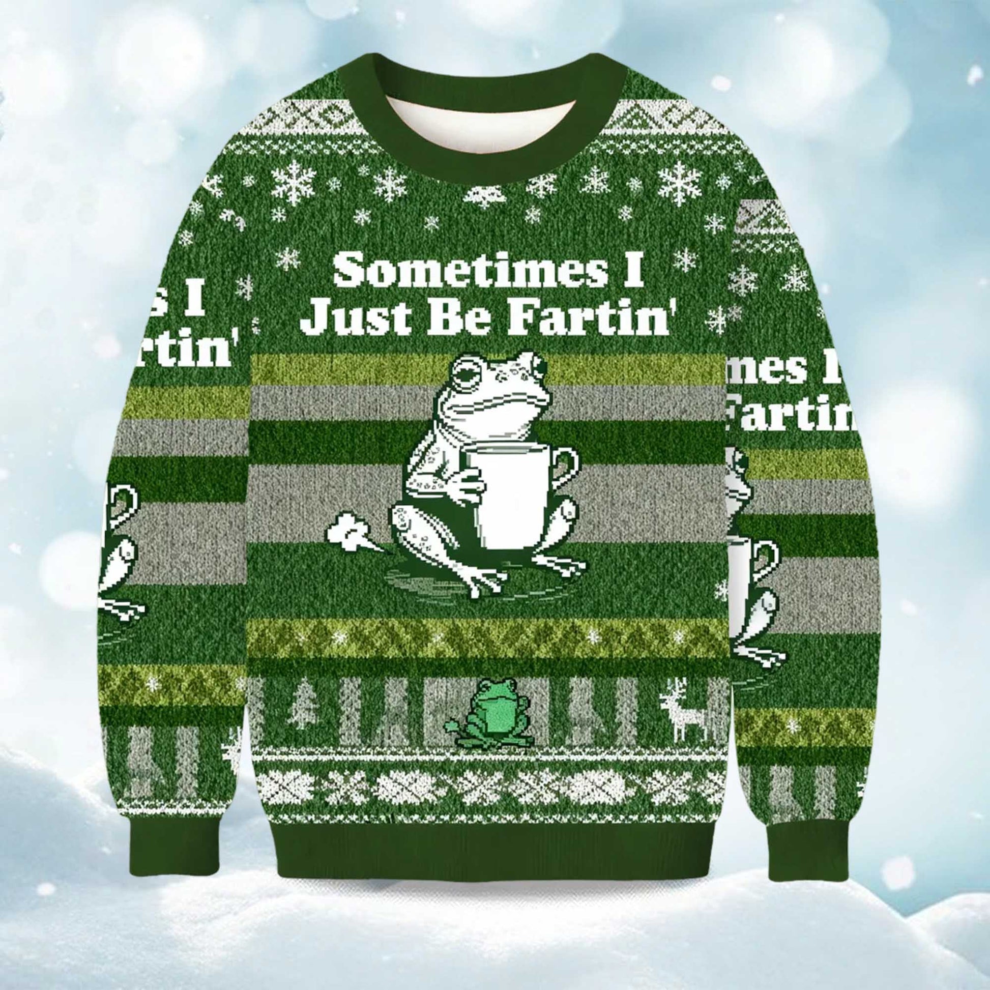 2026 Sometimes I Just Be Fartin Frog Christmas Ugly Sweater Moonbestprint