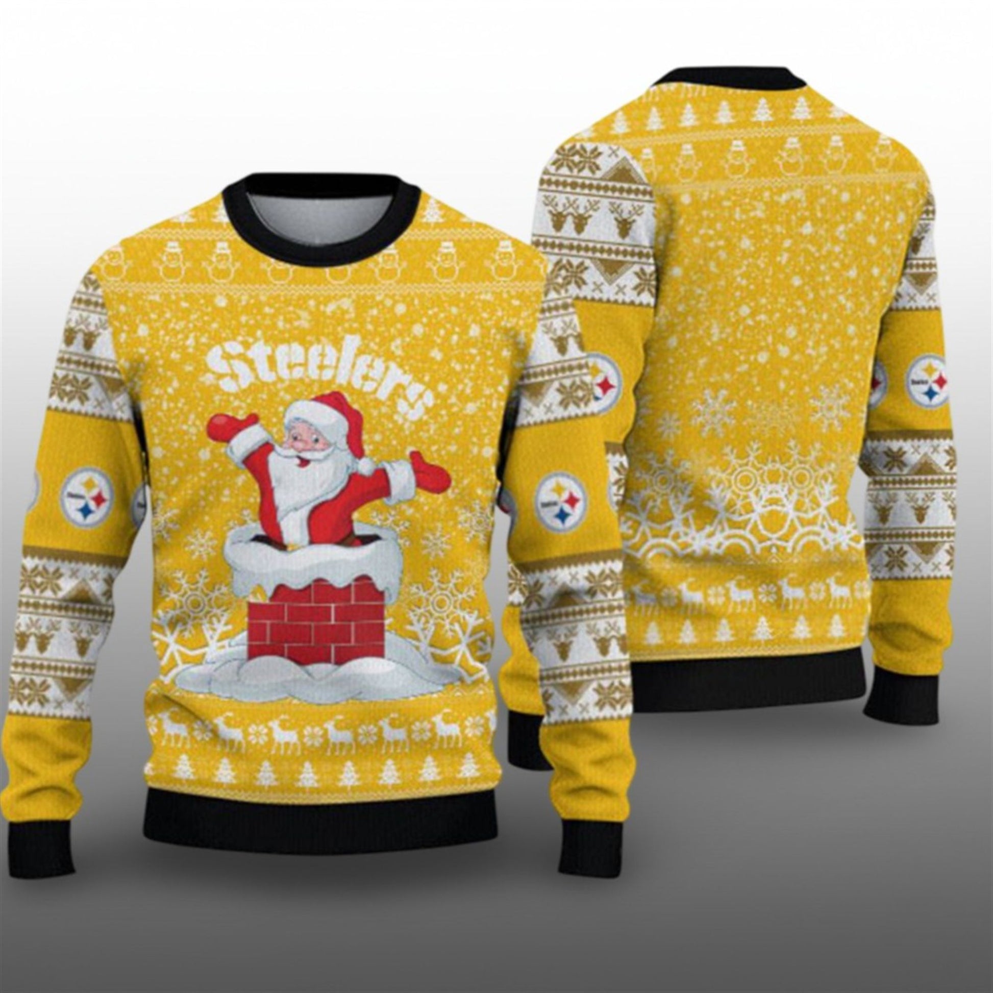 2026 Steelers Funny Santa Ugly Christmas Sweater - Moonbestprint
