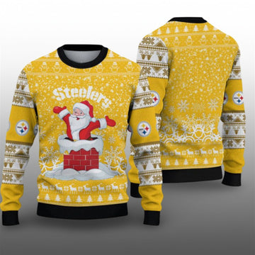2026 Steelers Funny Santa Ugly Christmas Sweater - Moonbestprint