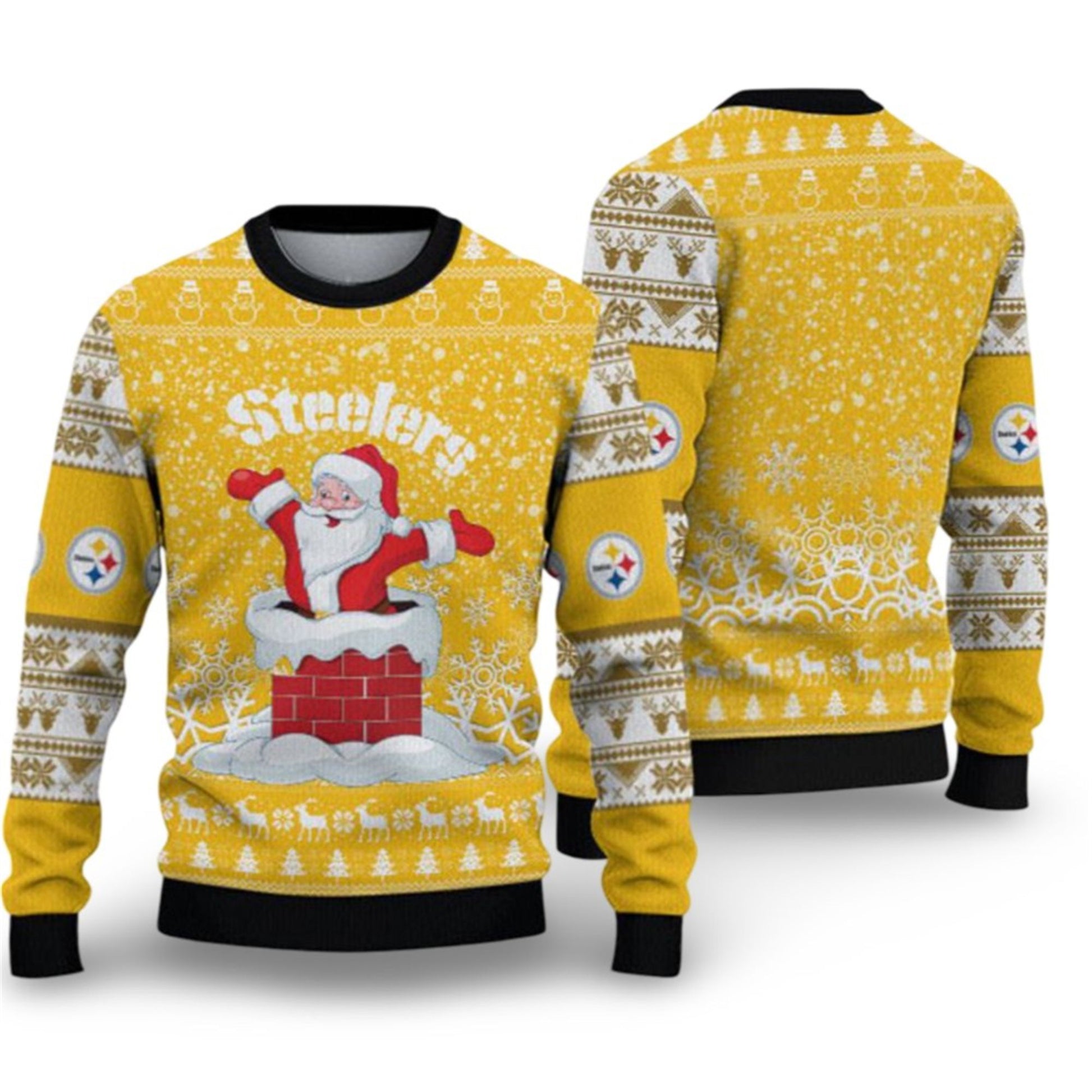 2026 Steelers Funny Santa Ugly Christmas Sweater - Moonbestprint