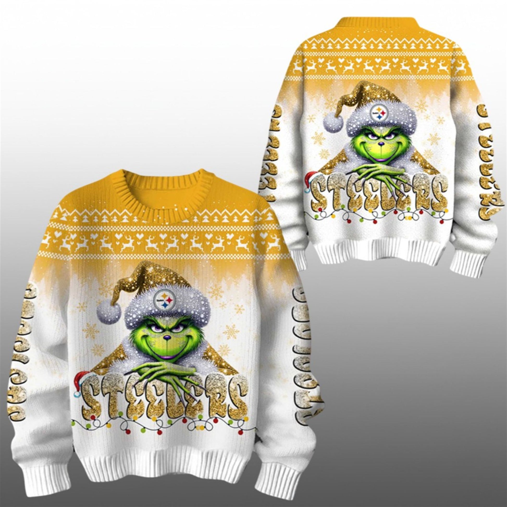 2026 Steelers Grnch Season Christmas Ugly Sweater - Moonbestprint
