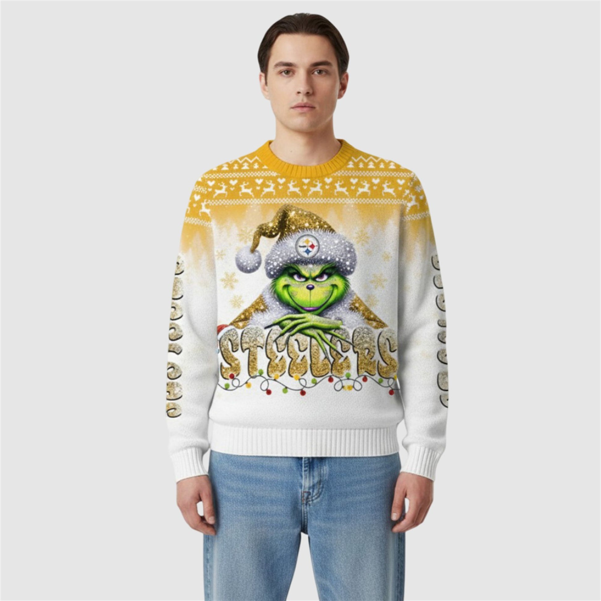 2026 Steelers Grnch Season Christmas Ugly Sweater - Moonbestprint