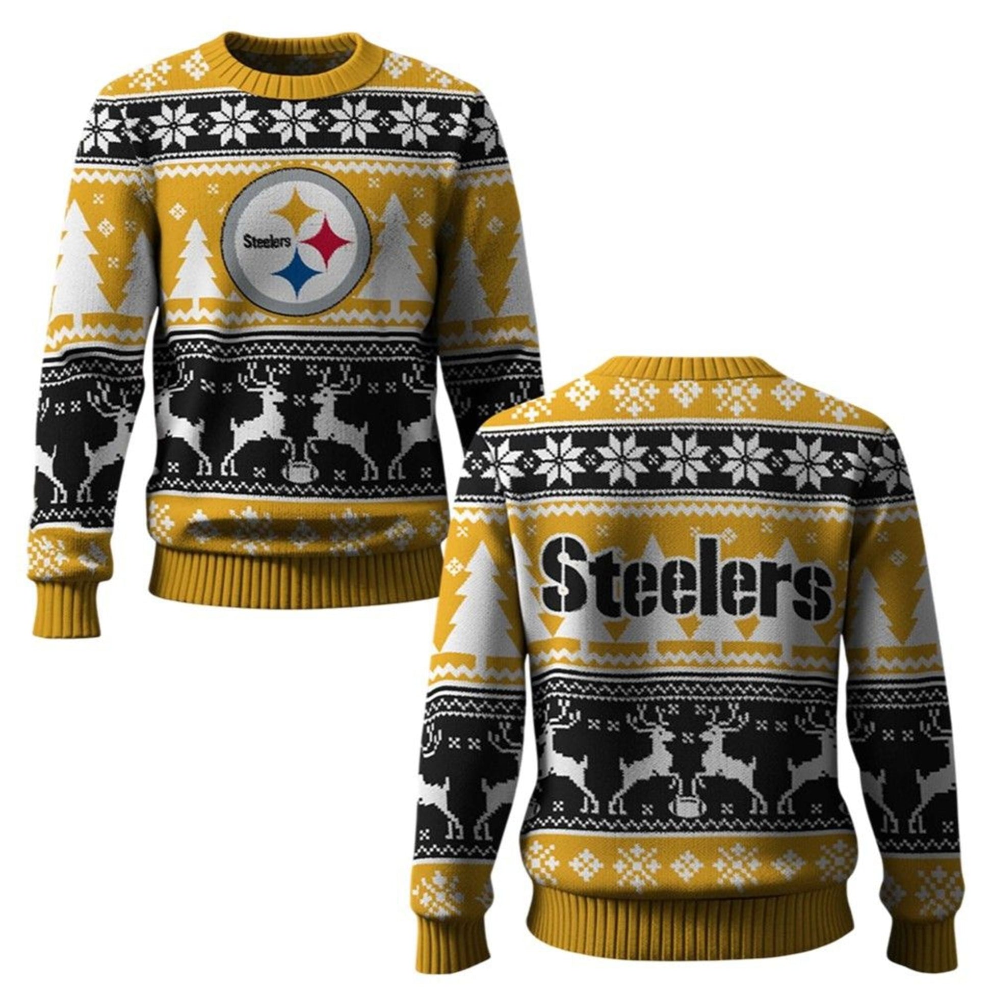 2026 Steelers Reindeer Football Christmas Ugly Sweater - Moonbestprint